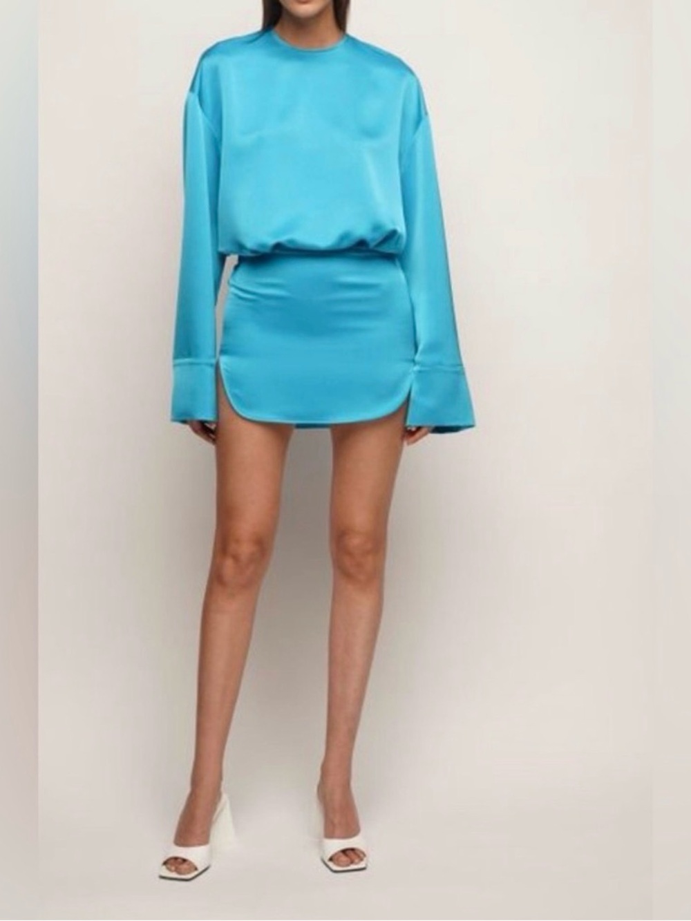 THE ATTICO Mini Abito Dress in Capri Blue Size 38 VGUC
